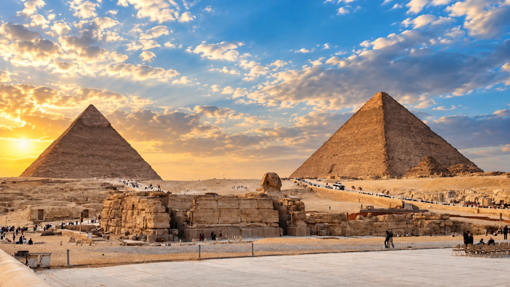 Pyramids of Giza and the Great Sphinx in Egypt