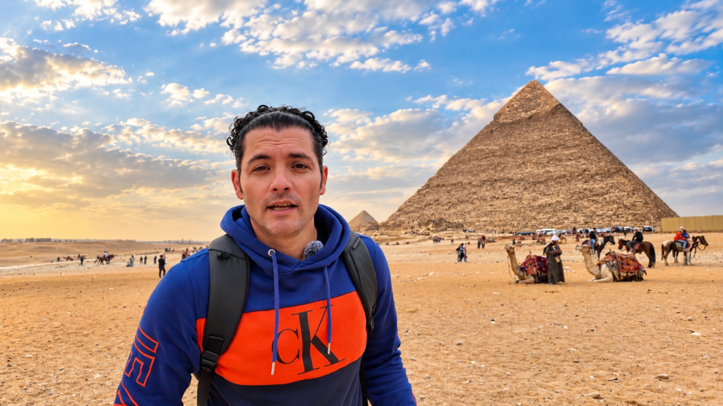 Arash visiting the Great Pyramid of Giza in Egypt