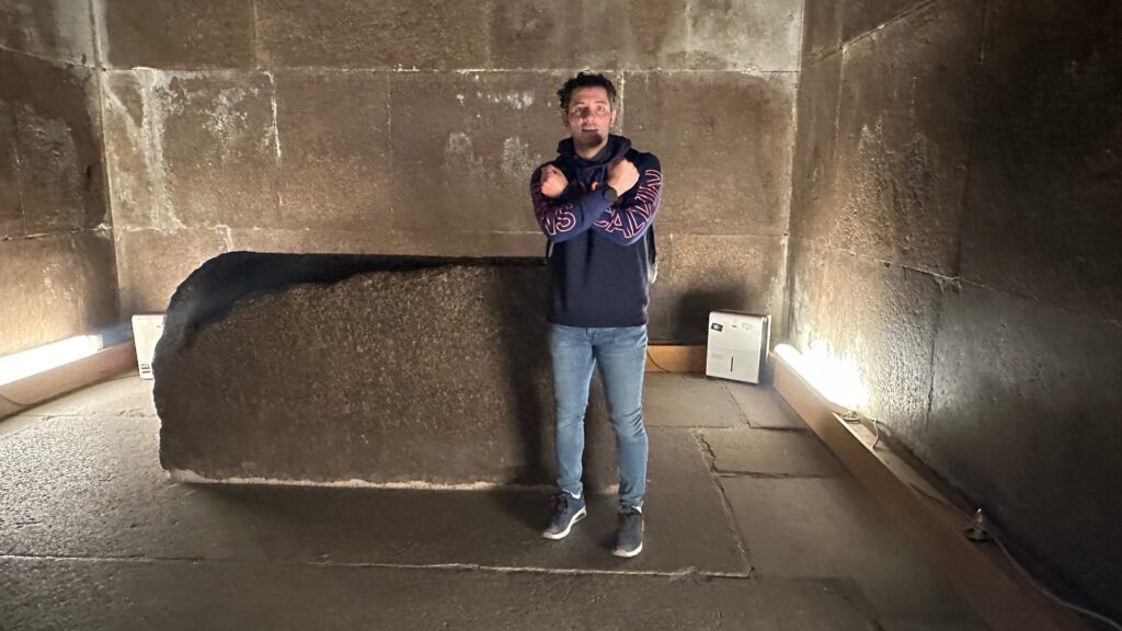 Arash inside the King's Chamber of the Great Pyramid of Giza