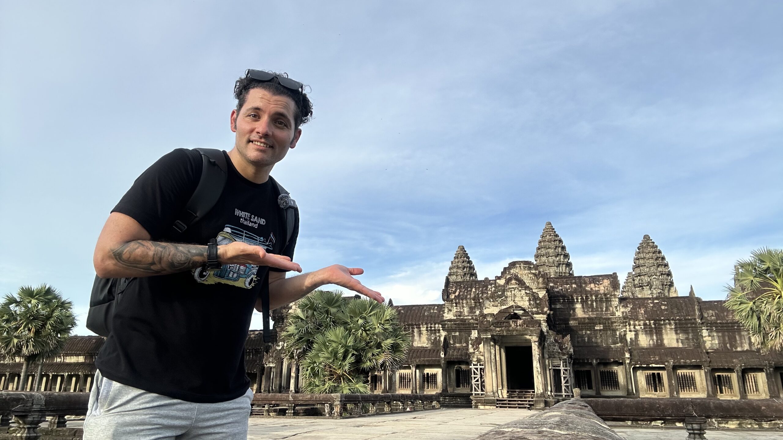 Arash visiting Angkor Wat in Siem Reap.